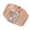 Cross-border best-selling fashionable diamond-encrusted square ladies' bracelet wristwatch, light luxury high-end skeletonized bracelet quartz watch Item Picture
